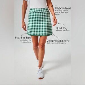 Tuckernuck Trellis plaid Golf Skort Green Gingham  Skort